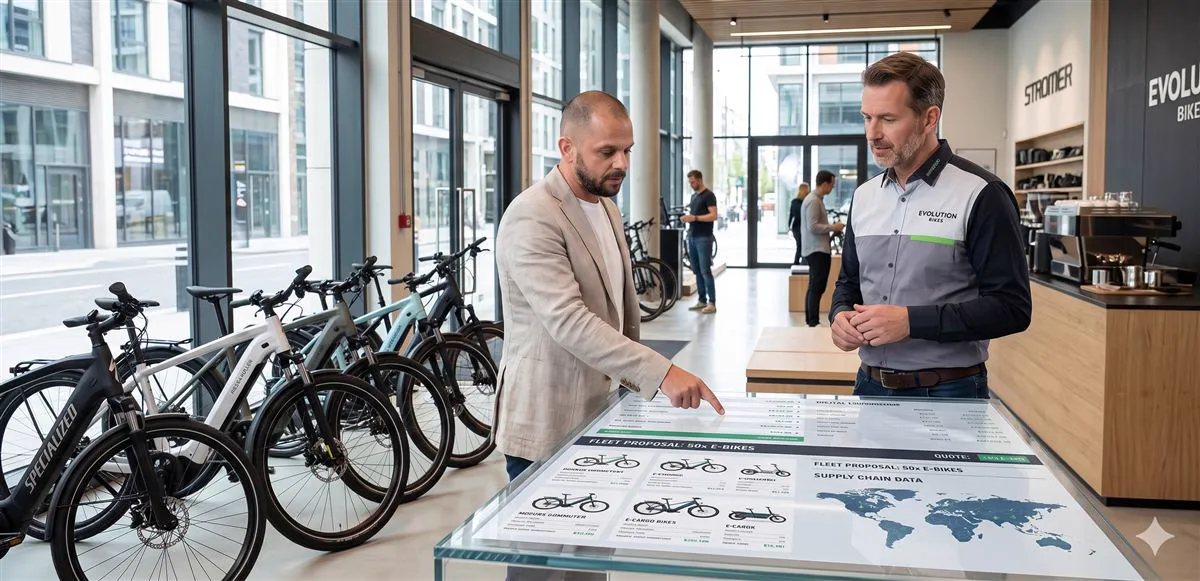 Beschaffung einer E-Bike-Flotte: Beratung im Fachgesch&auml;ft