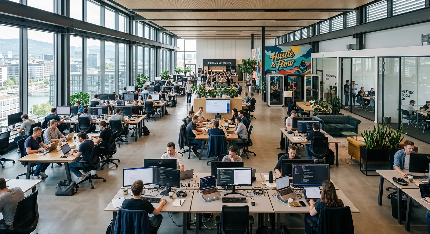 Modernes Grossraumb&uuml;ro in Betrieb &mdash; Services f&uuml;r B&uuml;ro, Praxis und Gewerbe, koordiniert von BLOC